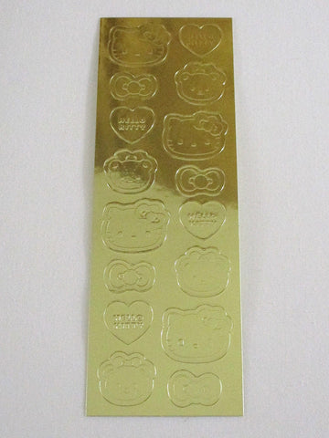 Rare ❤︎ *ੈ✩‧₊˚ Collectible ✿ Gift - Cute Kawaii Sanrio Sticker Sheet - B - Hello Kitty Gold - for Journal Planner Craft Agenda Diary Project Gift Favorite