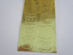 Rare ❤︎ *ੈ✩‧₊˚ Collectible ✿ Gift - Cute Kawaii Sanrio Sticker Sheet - B - Hello Kitty Gold - for Journal Planner Craft Agenda Diary Project Gift Favorite