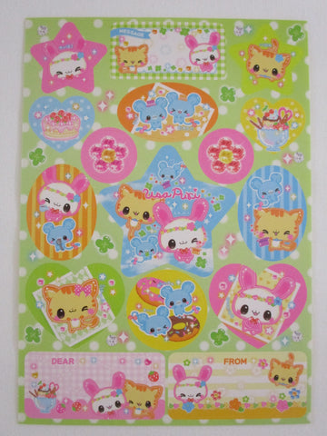 Rare ❤︎‬ *ੈ✩‧₊˚ ‪‪❤︎‬ Collectible - Cute Kawaii Sticker Sheet - A - Usa Puri Cat Bunny Rabbit from Crux - for Journal Planner Craft Agenda Diary Project Gift Favorite