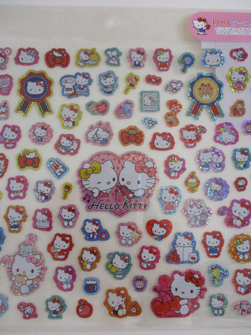 Cute Kawaii Sanrio Hello Kitty Large Sticker Sheet - Glitter - for Journal Planner Craft Agenda Diary Project Gift Laptop Phone Favorite