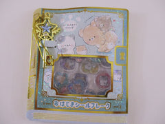 Cute Kawaii Kamio Candy Drop Style Flake Stickers Sack plus Phone / Bag Charm - Animal Cat Dog Bear Puppy Kitten - for Diary Journal Planner Agenda Craft Scrapbook Schedule Gift