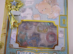 Cute Kawaii Kamio Candy Drop Style Flake Stickers Sack plus Phone / Bag Charm - Animal Cat Dog Bear Puppy Kitten - for Diary Journal Planner Agenda Craft Scrapbook Schedule Gift