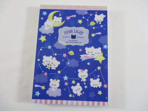 Cute Kawaii VHTF Vintage Collectible Q-Lia Star Light Bear 4 x 6 Inch Notepad / Memo Pad - Stationery Designer Paper Collection