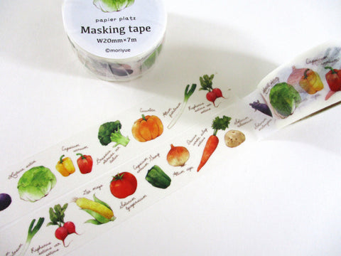 Cute Kawaii Papier Platz Washi / Masking Deco Tape - Fruits Vegetable Green Healthy - for Scrapbooking Journal Planner Craft