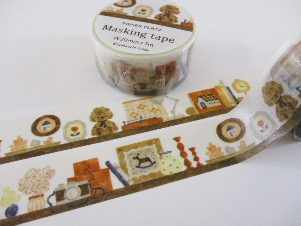 Cute Kawaii Papier Platz Nakauchiwaka Washi / Masking Deco Tape - Cozy Home Series - Dog Puppy Poodle - for Journal Planner Diary Scrapbook Craft Gift