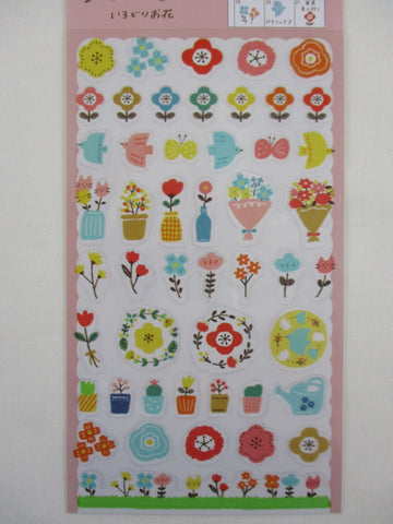 Cute Kawaii Furukawashiko Sticker Sheet - Flowers - for Journal Planner Craft Organizer Calendar
