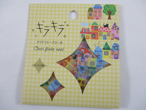 Cute Kawaii World Craft Flake Stickers Sack - Town City House Building - for Journal Agenda Planner Scrapbooking Craft