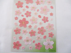 Cute Kawaii Mind Wave MW Cherry Blossom Spring Bloom Sakura Collection Sticker Sheet - for Diary Journal Planner Schedule Notebook Craft Scrapbook - Washi Textured Paper