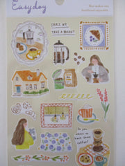 Cute Kawaii MW Easy Day Series - A - Cozy Calm Coffee Latte Mocha Warm Sticker Sheet - for Diary Journal Planner Craft Organizer Schedule Decor Scrapbook Notebook Gift