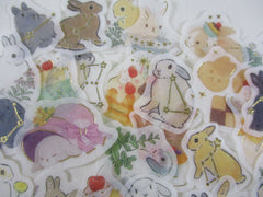Rabbit Bunny Easter Pet Fur Flake Stickers - 27 pcs
