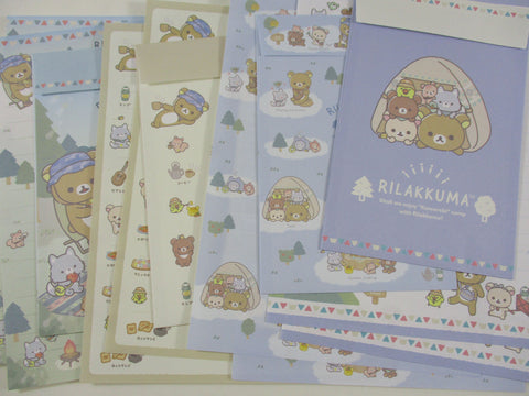 Cute Kawaii San-X Rilakkuma Camping Nature Forest Letter Sets - B - Stationery Writing Paper Envelope