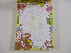Cute Kawaii HTF Vintage Collectible Q-lia Animal Peace 4 x 6 Inch Notepad / Memo Pad - Stationery Designer Paper Collection