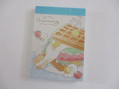 Cute Kawaii Cat Bird Sunday Morning Waffle Mini Notepad / Memo Pad - Stationery Designer Writing Paper Collection Gift