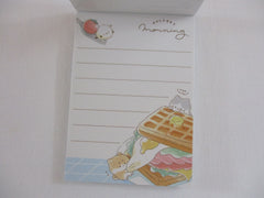 Cute Kawaii Cat Bird Sunday Morning Waffle Mini Notepad / Memo Pad - Stationery Designer Writing Paper Collection Gift