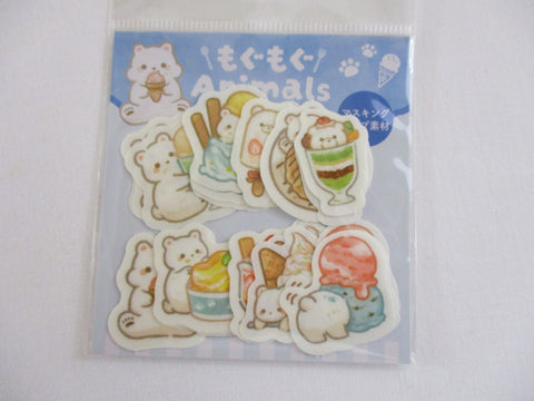 Cute Kawaii Kamiiso Flake Stickers Sack - Bear Sweet Desserts - for Journal Diary Planner Agenda Schedule Scrapbook Craft Gift