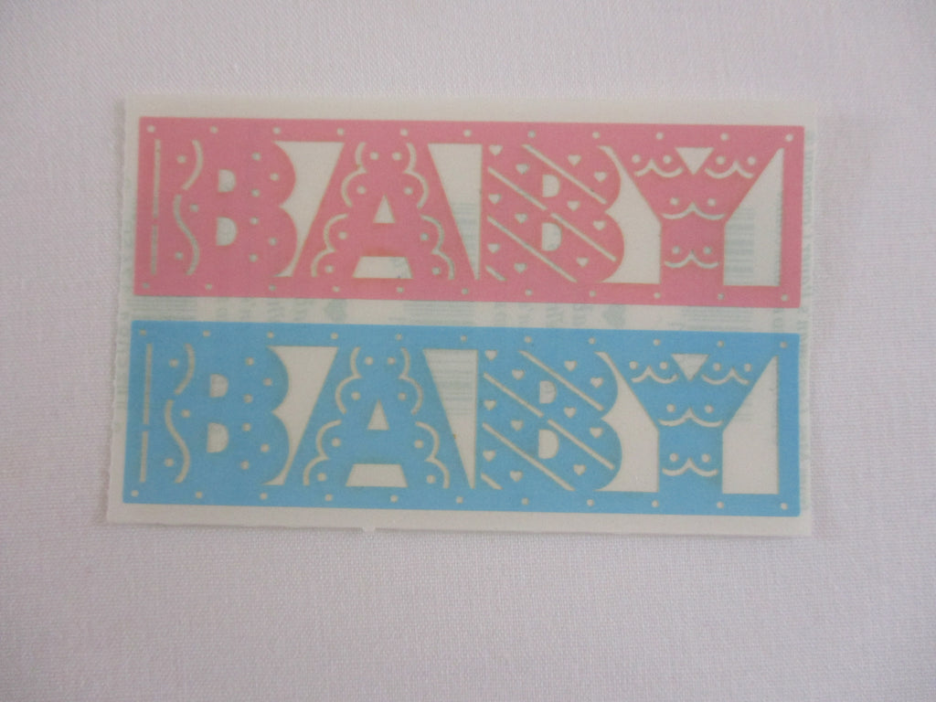 Mrs Grossman Baby Pink Blue Sticker Sheet / Module - Vintage & Collectible - Stationery Journal Scrapbook Diary Notebook Planner Schedule Gift