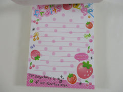 Cute Kawaii HTF Vintage Collectible Q-lia Pop Fruits 4 x 6 Inch Notepad / Memo Pad - Stationery Designer Paper Collection