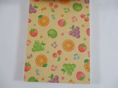 Cute Kawaii HTF Vintage Collectible Q-lia Pop Fruits 4 x 6 Inch Notepad / Memo Pad - Stationery Designer Paper Collection