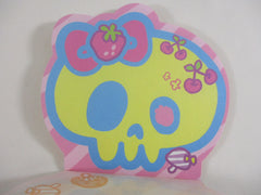 Cute Kawaii HTF Rare Collectible Q-lia Skull Halloween Diecut 4 x 6 Inch Notepad / Memo Pad - Stationery Designer Paper Collection