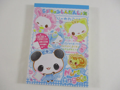 Cute Kawaii VHTF Vintage Collectible Crux Panda Rabbit Cat Nurse Angels 4 x 6 Inch Notepad / Memo Pad - Stationery Designer Paper Collection