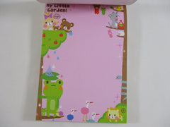Cute Kawaii HTF Vintage Collectible Q-lia Bear friends My Little Garden 4 x 6 Inch Notepad / Memo Pad - Stationery Designer Paper Collection