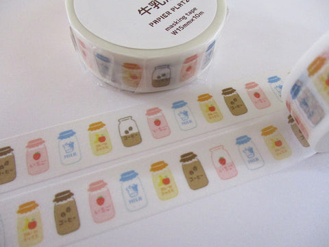 Cute Kawaii Papier Platz Washi / Masking Deco Tape - Milk Dairy Healthy Morning Breakfast Kids Baby - for Diary Journal Planner Craft Schedule Agenda Scrapbook Gift