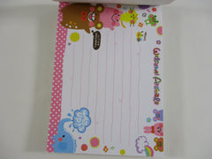 Cute Kawaii HTF Vintage Collectible Q-lia Bear friends Welcome Animal 4 x 6 Inch Notepad / Memo Pad - Stationery Designer Paper Collection