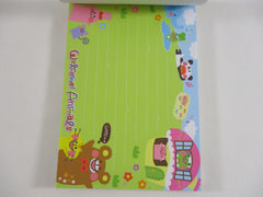 Cute Kawaii HTF Vintage Collectible Q-lia Bear friends Welcome Animal 4 x 6 Inch Notepad / Memo Pad - Stationery Designer Paper Collection