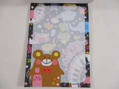 Cute Kawaii HTF Vintage Collectible Q-lia Bear friends Welcome Animal 4 x 6 Inch Notepad / Memo Pad - Stationery Designer Paper Collection