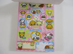 Cute Kawaii HTF Collectible Rare Crux Dog Puppies A 4 x 6 Inch Notepad / Memo Pad - Stationery Designer Paper Collection