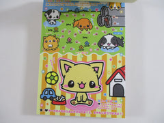 Cute Kawaii HTF Collectible Rare Crux Dog Puppies A 4 x 6 Inch Notepad / Memo Pad - Stationery Designer Paper Collection