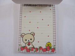 Rare ❤︎ Vintage *ੈ✩‧₊˚ Collectible ✿ Gift - Cute Kawaii San-X Rilakkuma Bear La Fraise Strawberry B 4 x 6 Inch Notepad / Memo Pad - Stationery Designer Paper Collection 2014