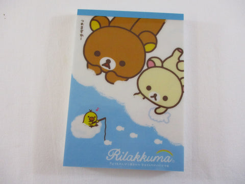 Rare ❤︎ Vintage *ੈ✩‧₊˚ Collectible ✿ Gift - Cute Kawaii San-X Rilakkuma Bear Clouds 4 x 6 Inch Notepad / Memo Pad - Stationery Designer Paper Collection 2009