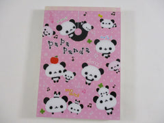 Cute Kawaii Rare HTF Vintage San-X Papa Panda 4 x 6 Inch Notepad / Memo Pad - A - Stationery Designer Paper Collection