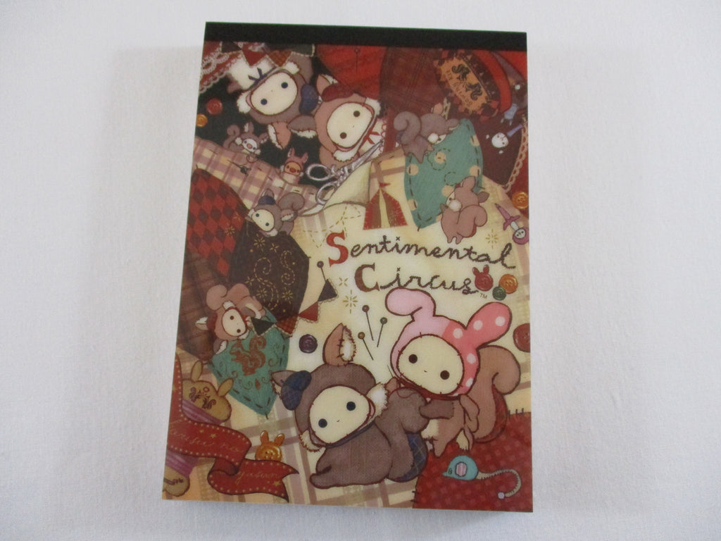 Cute Kawaii San-X Sentimental Circus 4 x 6 Inch Notepad / Memo Pad - Journal Diary Stationery Designer Paper Collection