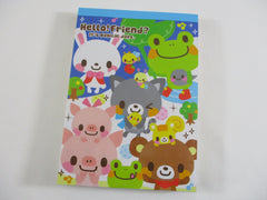 Cute Kawaii HTF Vintage Collectible Q-lia Bear friends Hello Friend 4 x 6 Inch Notepad / Memo Pad - Stationery Designer Paper Collection