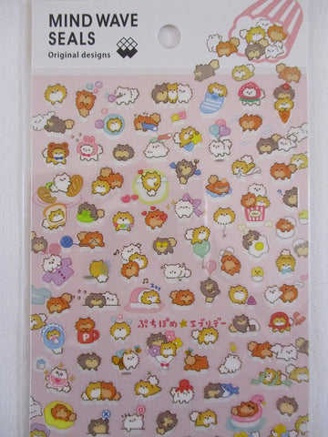 Cute Kawaii Mind Wave Ori Animal Popcorn Dog Puppies Sticker Sheet - for Journal Planner Craft Diary Gift Schedule
