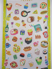 Cute Kawaii Mind Wave Pop Bright Color Series Sticker Sheet - Delicious Food Pizza Ramen Sushi Poke Tempura for Journal Planner Craft Diary Gift Schedule