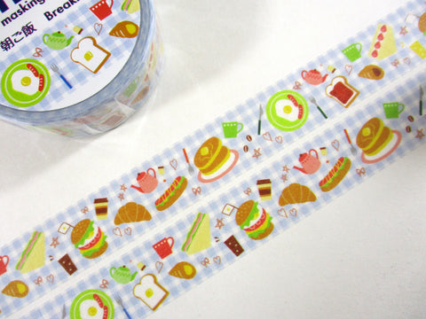 Cute Kawaii Saien Washi / Masking Deco Tape - Breakfast Food Egg Toast - for Scrapbooking Journal Planner Craft