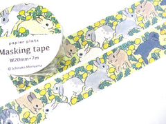 Cute Kawaii Papier Platz Washi / Masking Deco Tape - Rabbit Hop Cuteness B - for Scrapbooking Journal Planner Craft