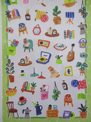 Cute Kawaii Mind Wave Pop Bright Color Series Sticker Sheet - Green Room Home Interior Cozy Time Book Music for Journal Planner Craft Diary Gift Schedule