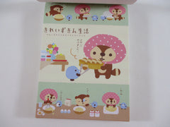 Cute Kawaii Rare HTF Vintage San-X San-X Raccoon Kireizuki 4 x 6 Inch Notepad / Memo Pad - B - Stationery Designer Paper Collection 2010