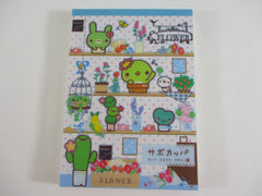 Cute Kawaii Rare HTF Vintage San-X Kappa Cactus 4 x 6 Inch Notepad / Memo Pad - B - Stationery Designer Paper Collection 2009