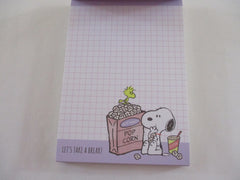 Rare ❤︎ *ੈ✩‧₊˚ Collectible ✿ Gift - Cute Kawaii Peanuts Snoopy Popcorn 4 x 6 Inch Notepad / Memo Pad Diary Journal - Stationery Designer Paper Collection