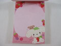 Cute Kawaii Rare HTF Vintage San-X Berry Puppy 4 x 6 Inch Notepad / Memo Pad - F - Stationery Designer Paper Collection