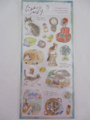 Cute Kawaii Mind Wave Cat Tabby Daily Scenery Sticker Sheet B Scenic Walk in the Neighborhood - for Journal Planner Diary Craft Gift Schedule Notebook Creative Art