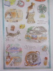 Cute Kawaii Mind Wave Cat Tabby Daily Scenery Sticker Sheet B Scenic Walk in the Neighborhood - for Journal Planner Diary Craft Gift Schedule Notebook Creative Art
