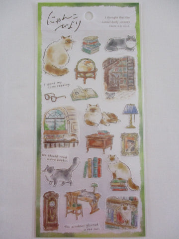 Cute Kawaii Mind Wave Cat Tabby Daily Scenery Sticker Sheet D Scenic Walk in the Neighborhood - for Journal Planner Diary Craft Gift Schedule Notebook Creative Art