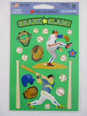 Mrs Grossman 4 x 6.5 Sport Green Cardstock Sticker Sheet - Baseball - Vintage & Collectible