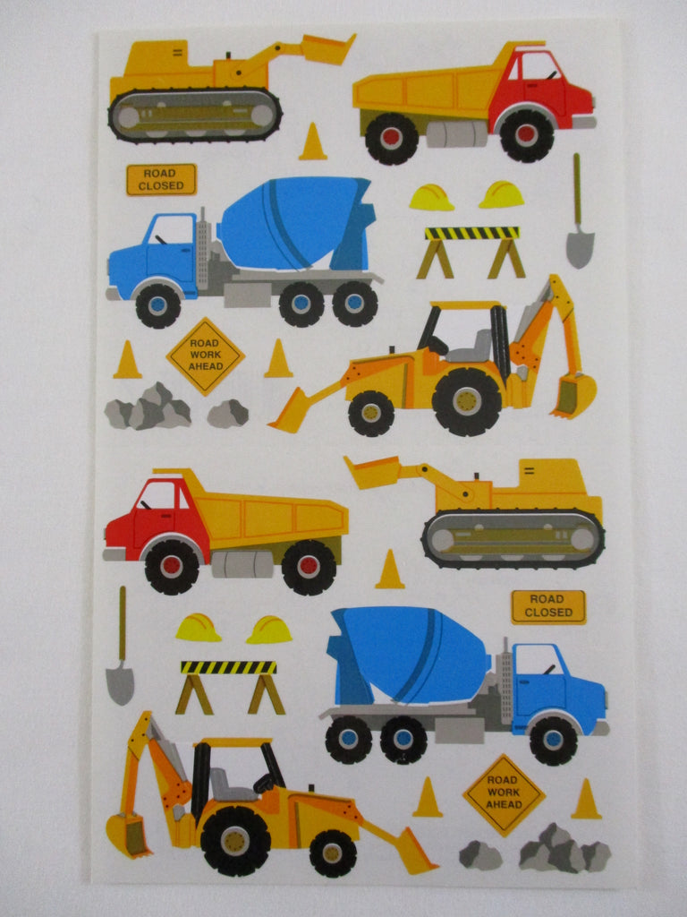 Mrs Grossman 4 x 6.5 Construction Equipment Truck Sticker Sheet - Vintage & Collectible 1998